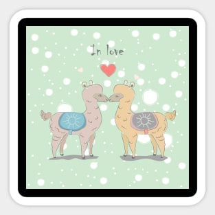 Alpacas in Love Sticker